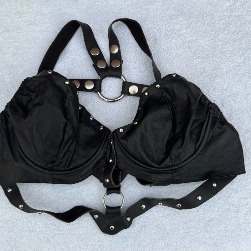 XTC Leather Of New York Black Bustier 38 Harness Fetish Vintage Taiwan Halloween